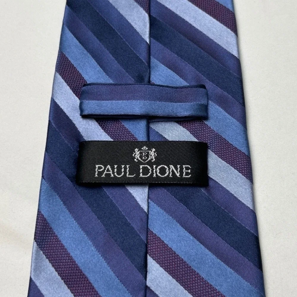 Paul Dione Mens Silk Striped Classic Necktie 61